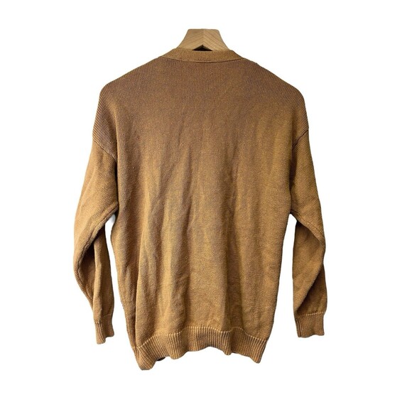 Vintage Suburban Petite Tan Stripe Polka Dot Pattern Cardigan Women’s 90s Size M - Picture 7 of 13